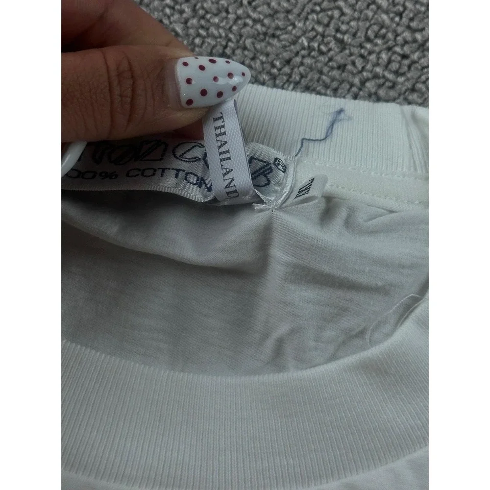 Vintage Cotton Club T-Shirt Men XXL White Mouse Flipping‎ Off Cat Cotton Funny
